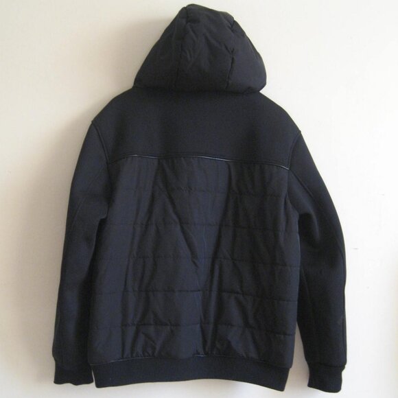 Kenneth Cole Mixed Media Bomber Spring/Fall Jacket, Size Medium, Black - Picture 3 of 10